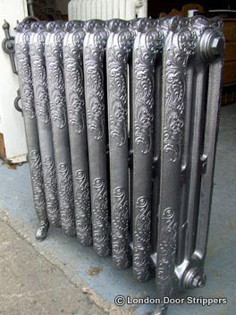Restored radiator with powder coated finish
